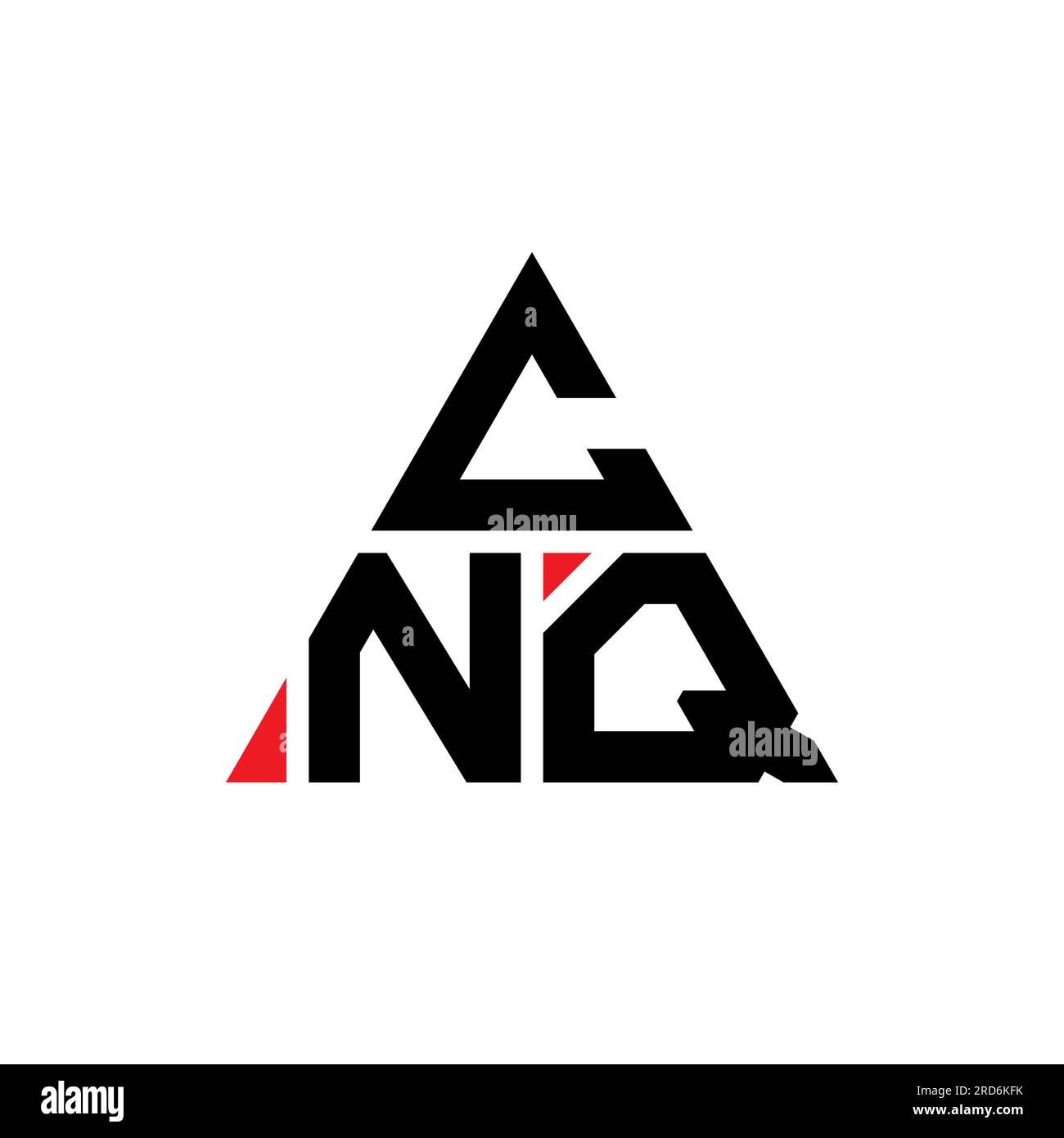 CNQ triangle letter logo design with triangle shape. CNQ triangle logo design monogram. CNQ triangle vector logo template with red color. CNQ triangul Stock Vector