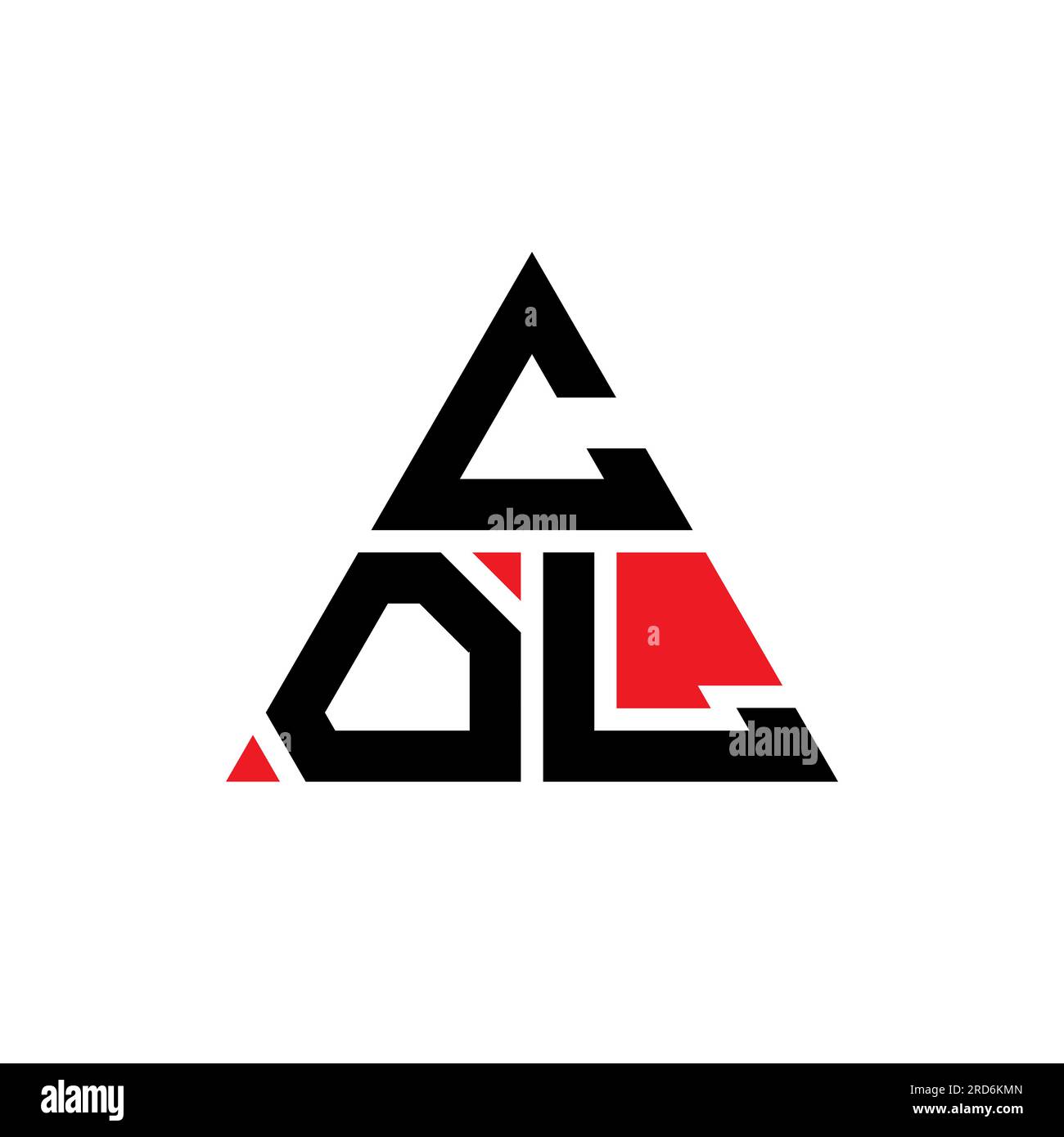 COL triangle letter logo design with triangle shape. COL triangle logo