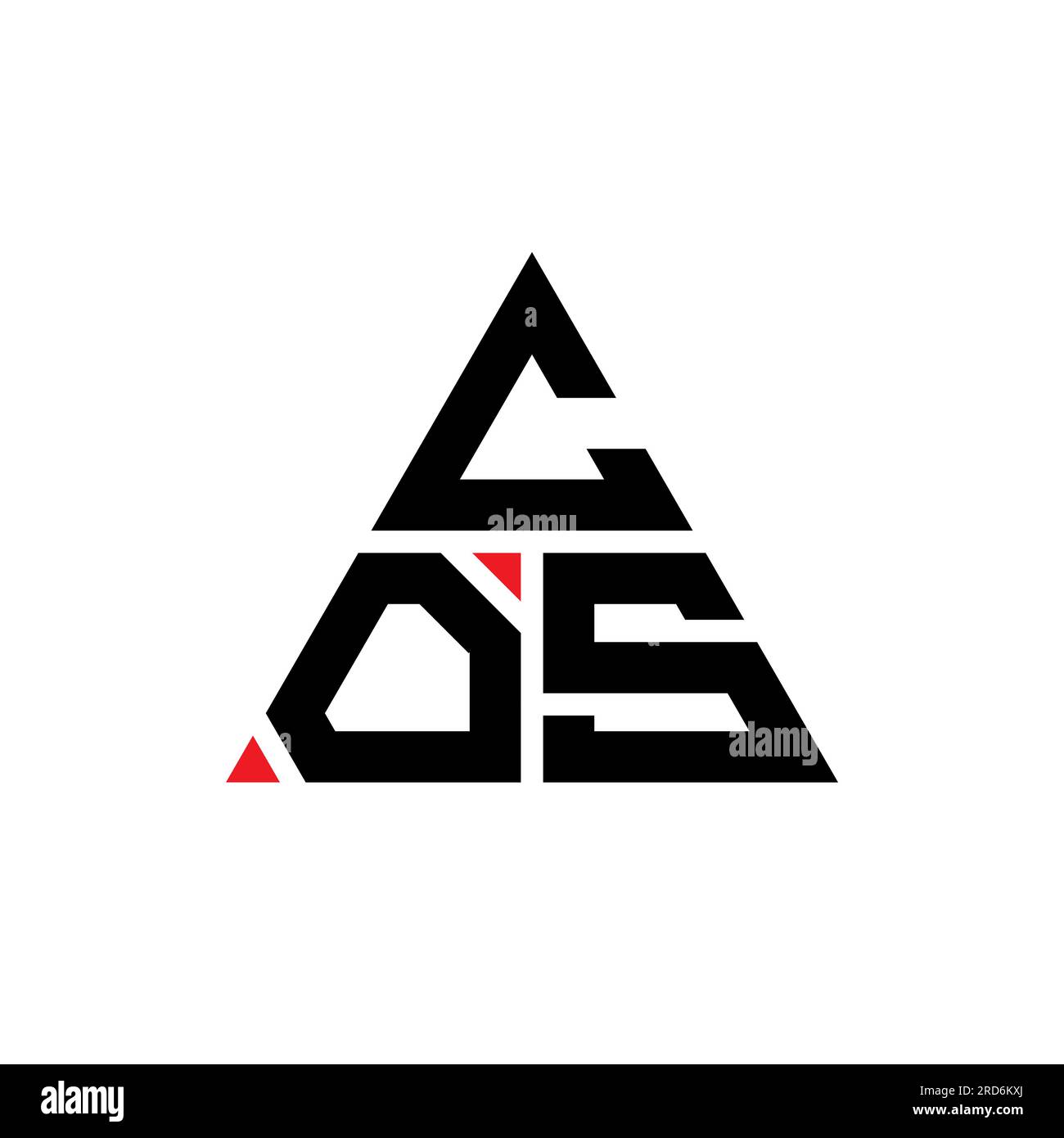 COS triangle letter logo design with triangle shape. COS triangle logo