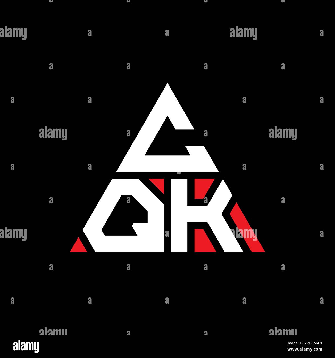 CQK triangle letter logo design with triangle shape. CQK triangle logo ...
