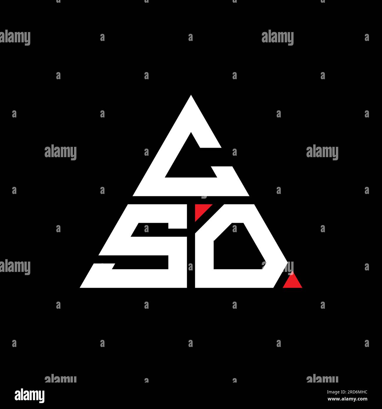 CSO triangle letter logo design with triangle shape. CSO triangle logo