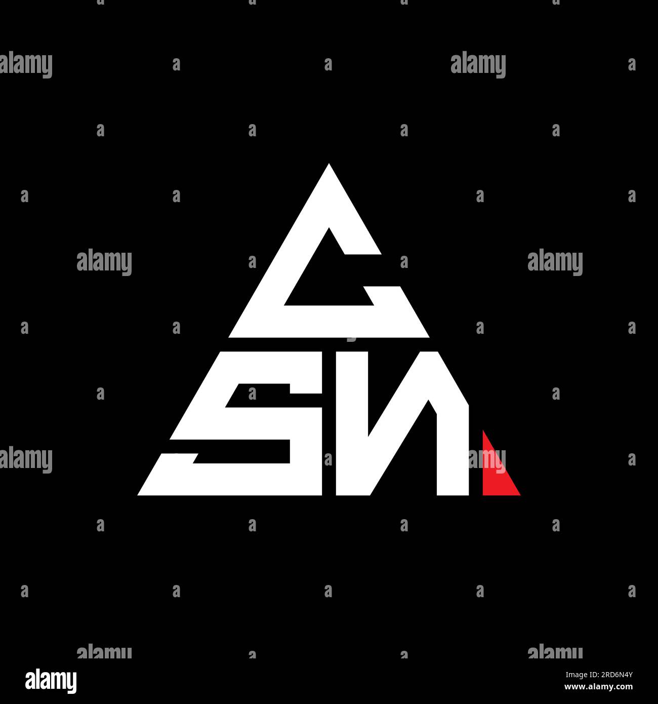 CSN triangle letter logo design with triangle shape. CSN triangle logo