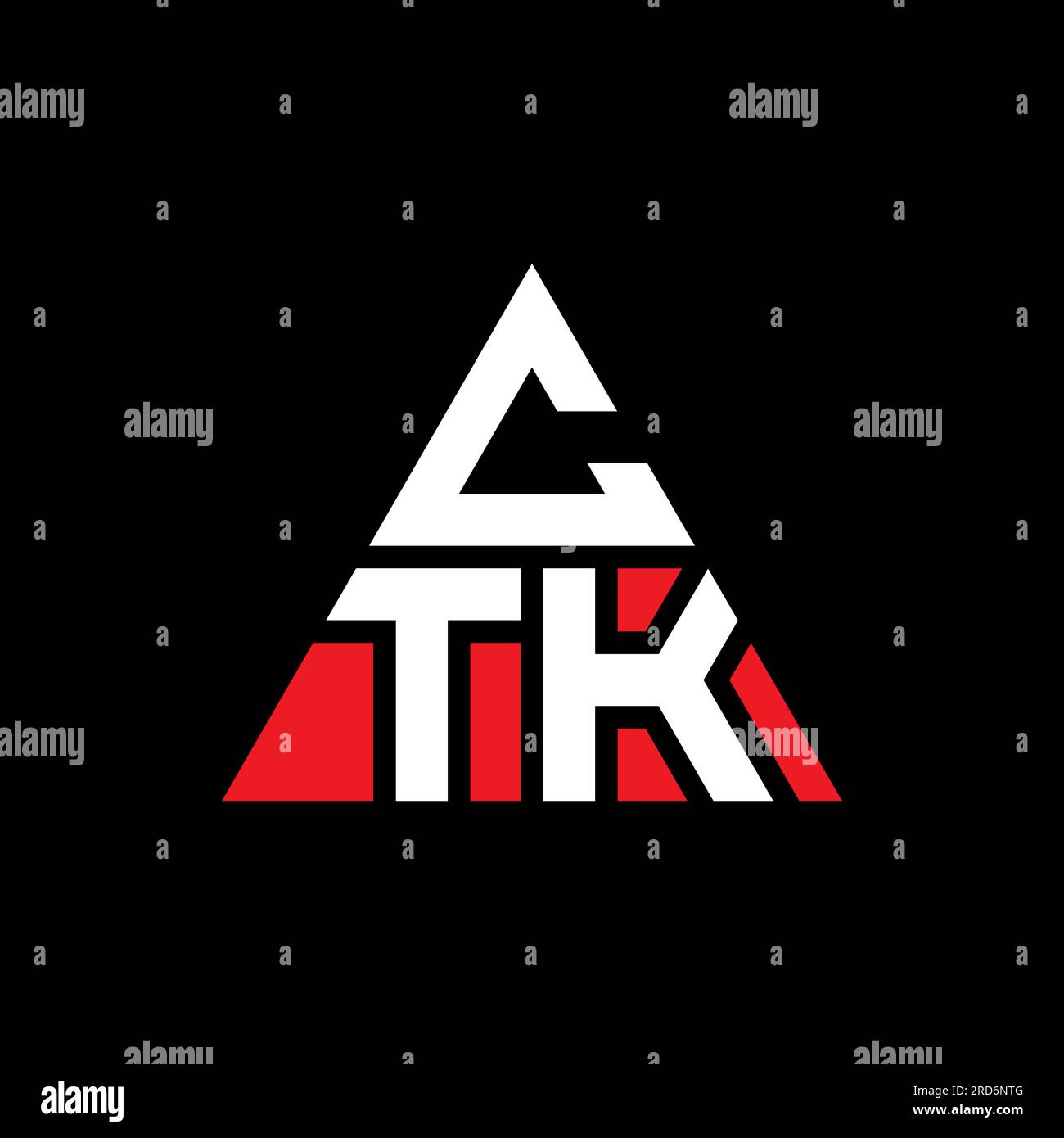 CTK triangle letter logo design with triangle shape. CTK triangle logo