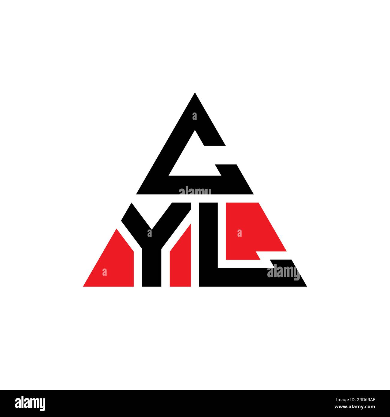 CYL triangle letter logo design with triangle shape. CYL triangle logo design monogram. CYL triangle vector logo template with red color. CYL triangul Stock Vector