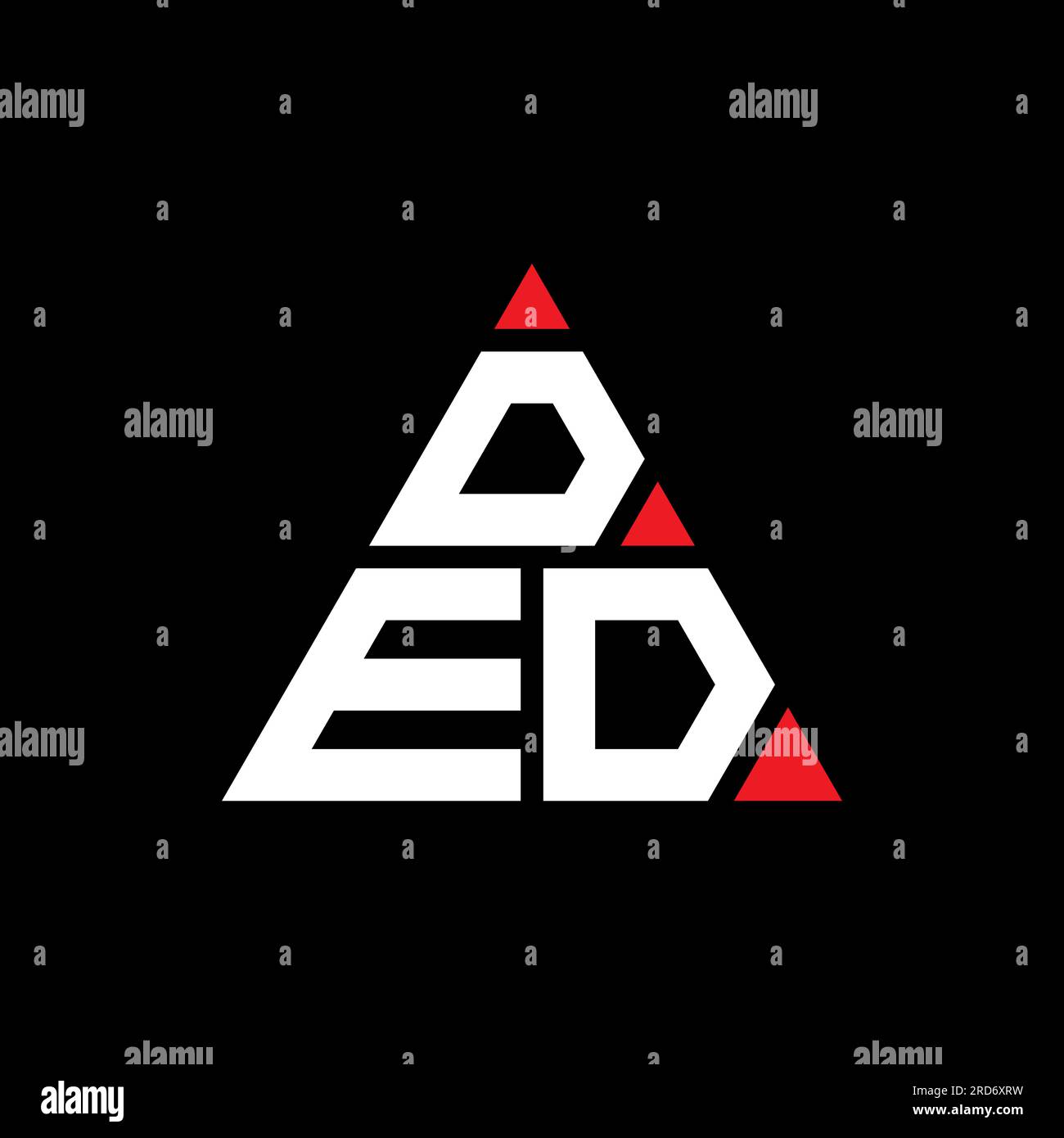 DED triangle letter logo design with triangle shape. DED triangle logo