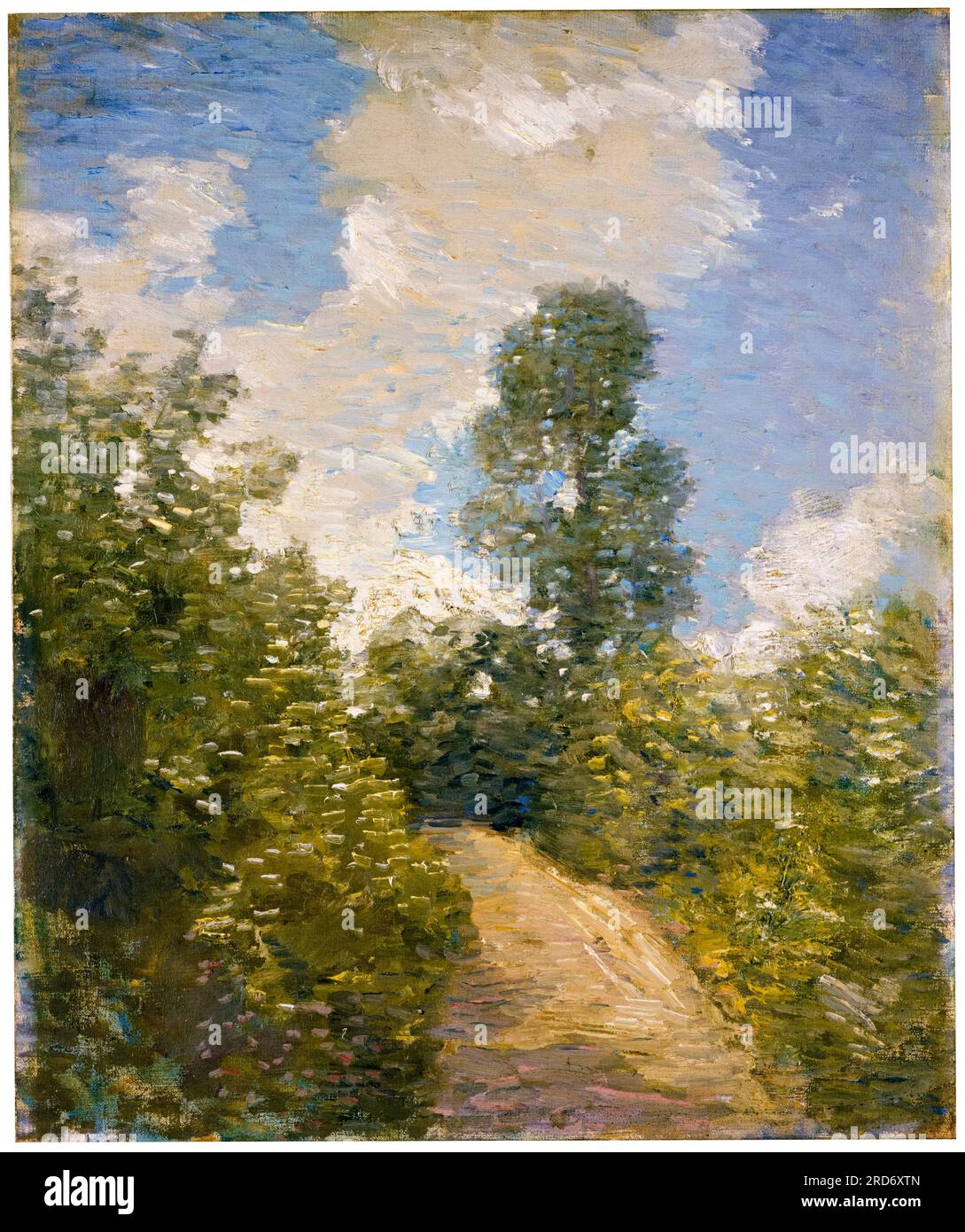 Julian Alden Weir, Back Road, landscape painting in oil on canvas, 1900