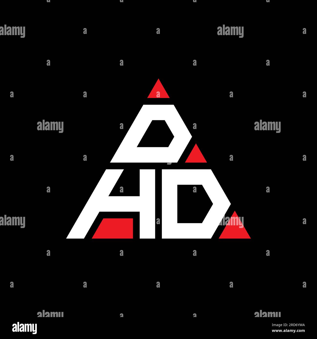 DHD triangle letter logo design with triangle shape. DHD triangle logo ...