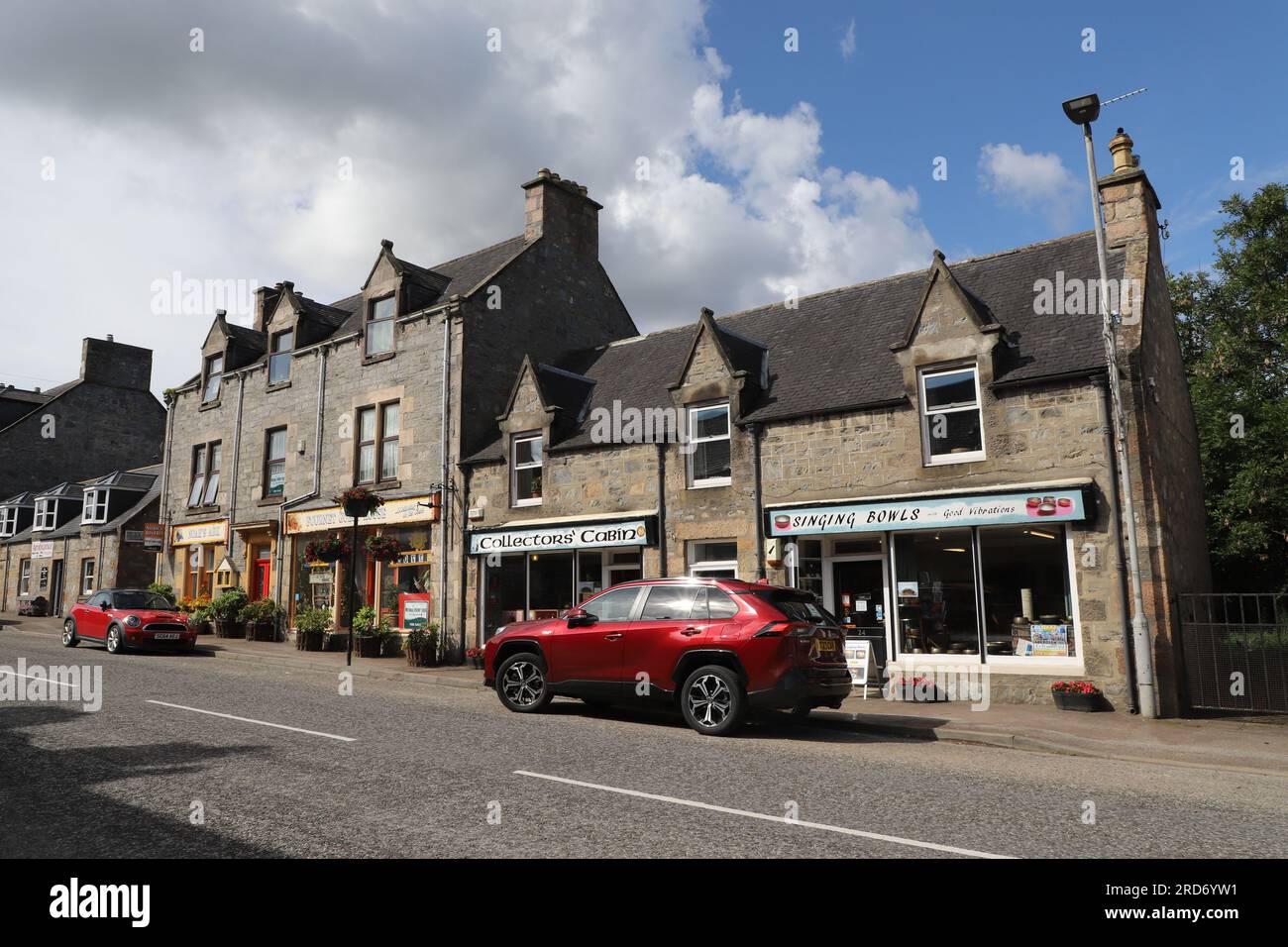 Dufftown street scene with shops Scotland July 2023 Stock Photo Alamy