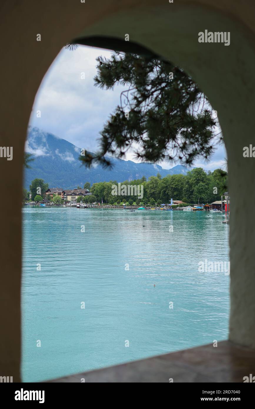 View of Wolfgangsee lake, Austria.  Stock Photo