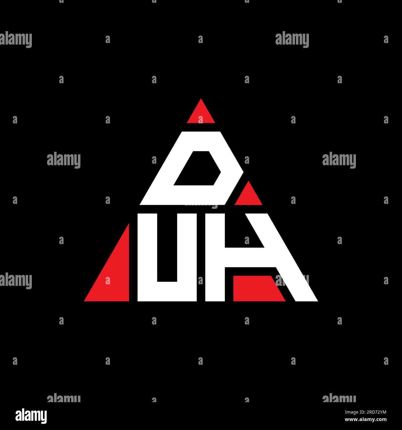DUH triangle letter logo design with triangle shape. DUH triangle logo