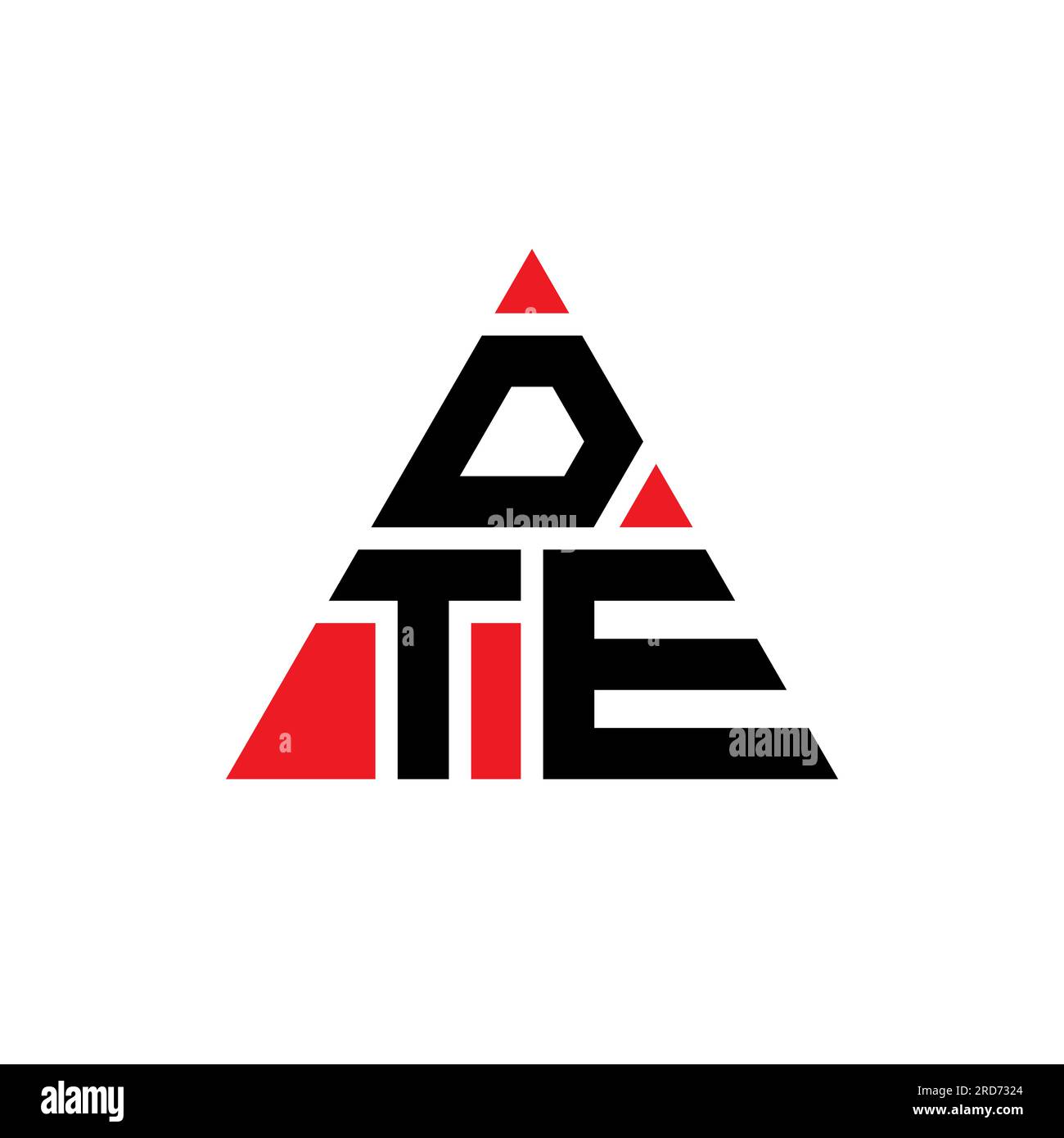 DTE triangle letter logo design with triangle shape. DTE triangle logo
