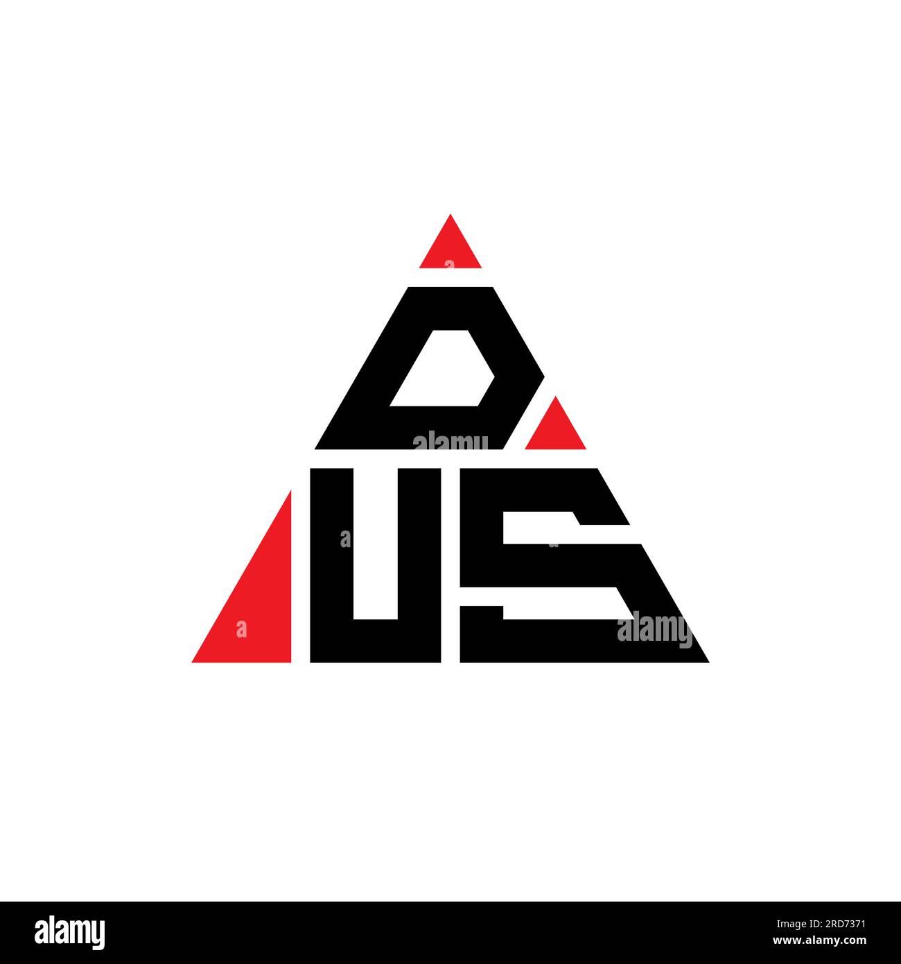 DUS triangle letter logo design with triangle shape. DUS triangle logo design monogram. DUS