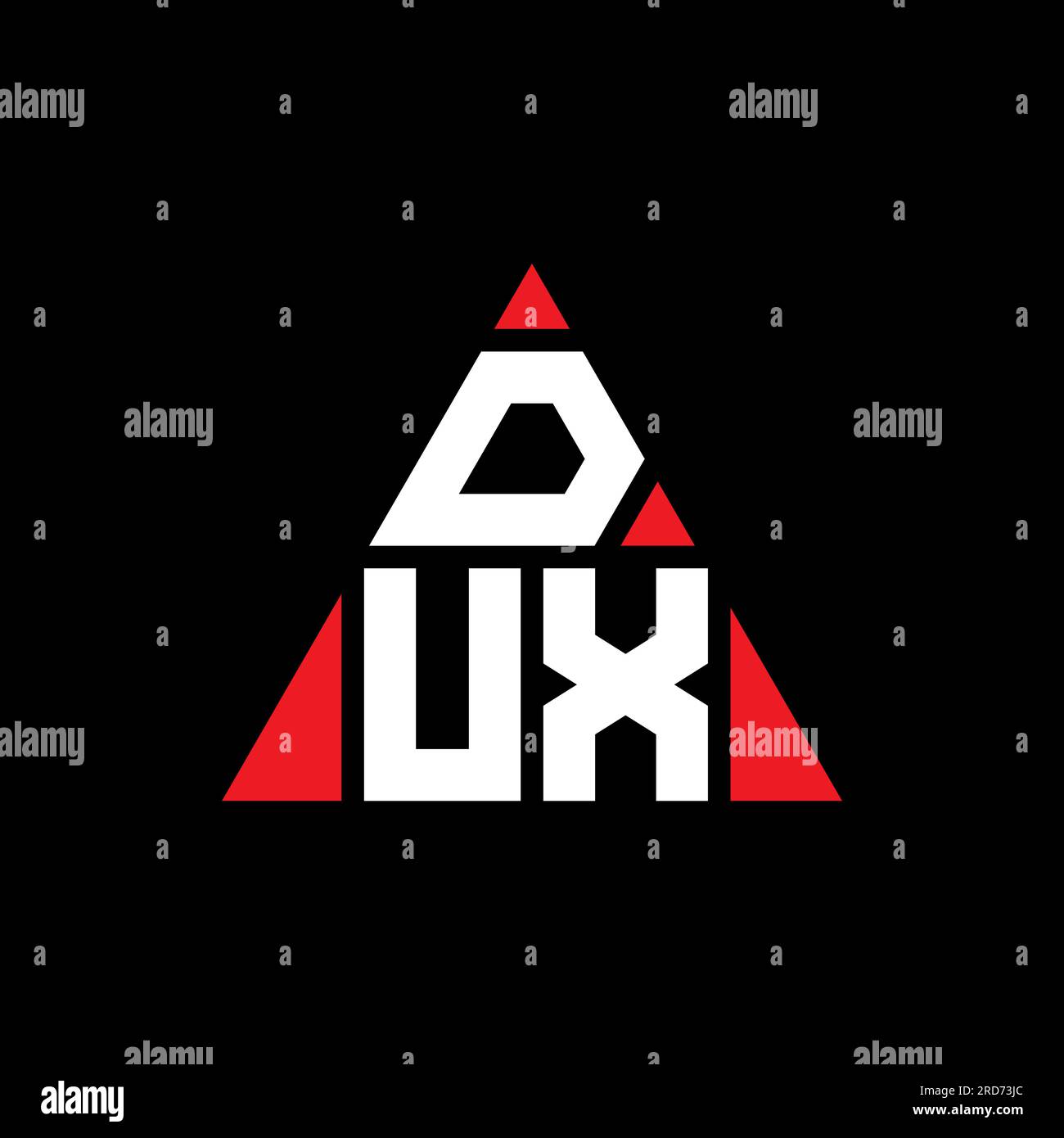 DUX triangle letter logo design with triangle shape. DUX triangle logo