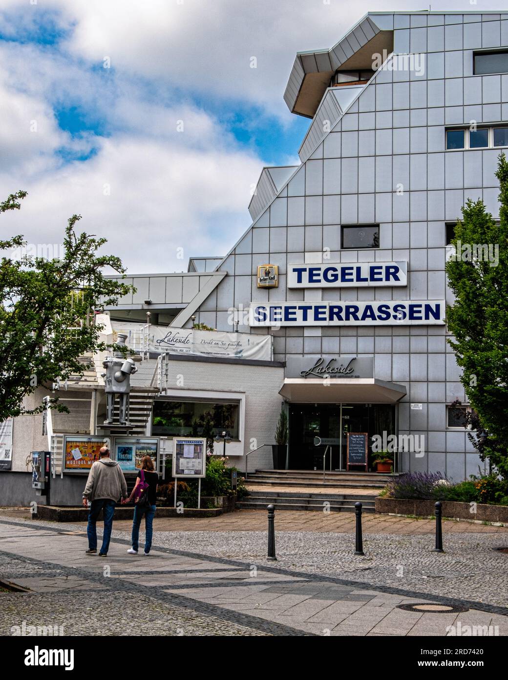 Tegeler Seeterrassen,Tegel lake terrace restaurant and bar. Modern waterside building, Alt-Tegel Reinickendorf, Berlin,Germany Stock Photo