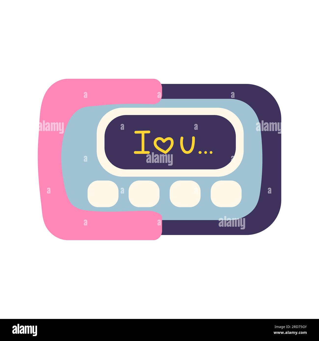 retro pager 90s style Stock Vector