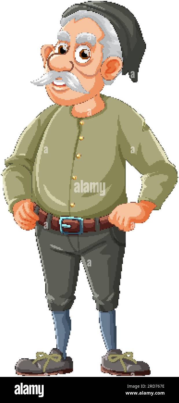 Old man cartoon character with mustache illustration Stock Vector Image ...