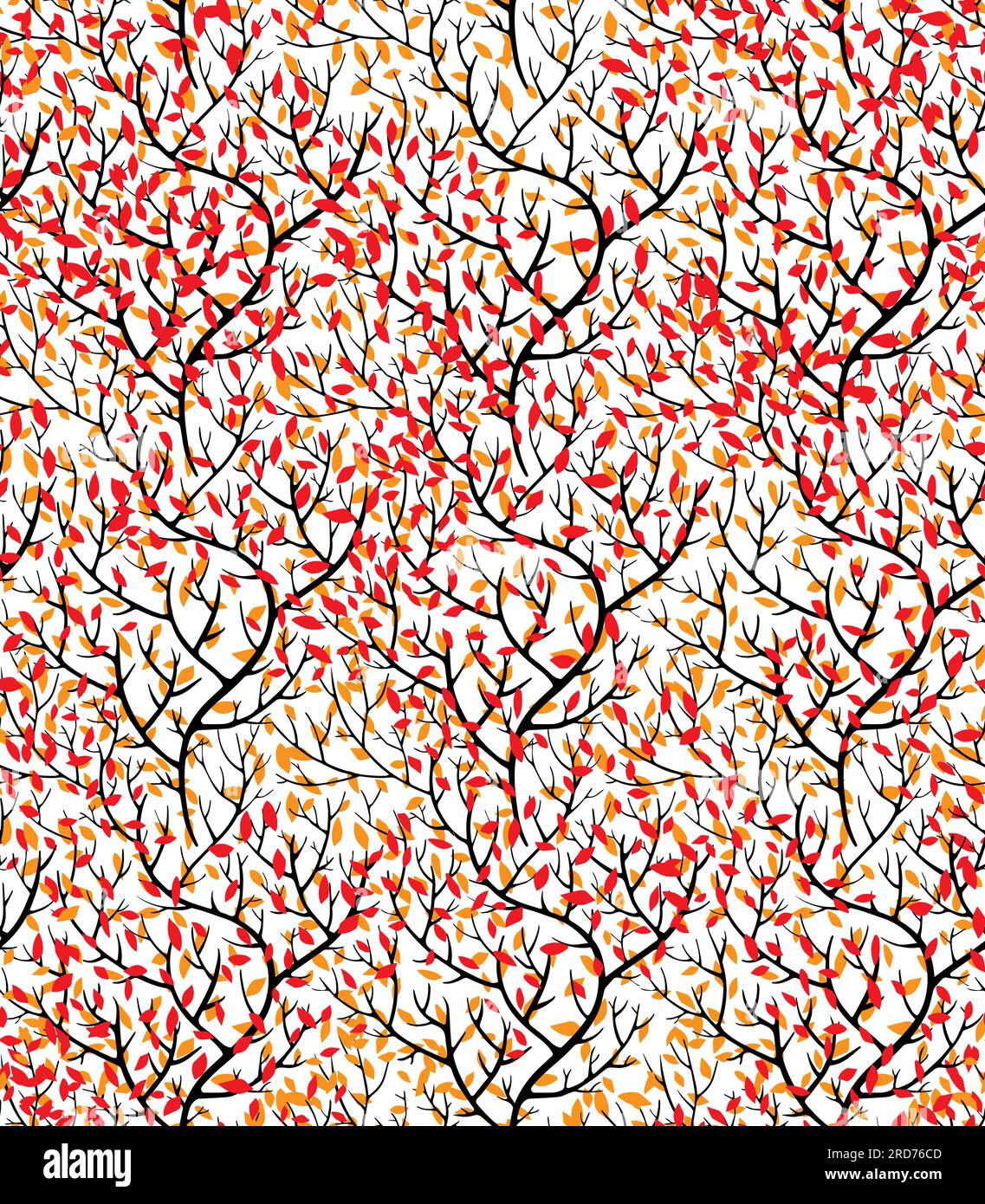 Tree or bushes branches with red leaves vector Stock Vector