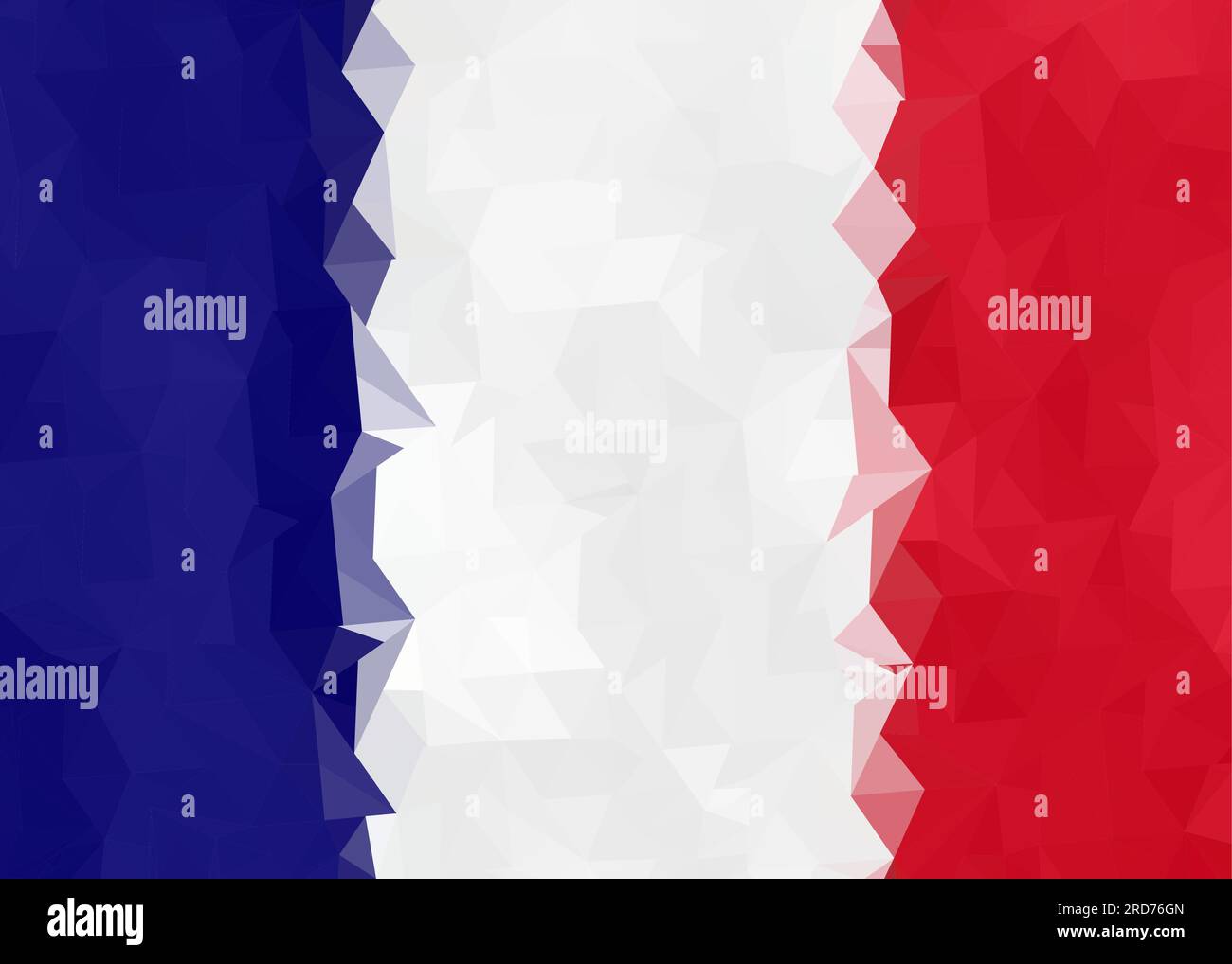The national flag of France (French Republic) in vector triangular