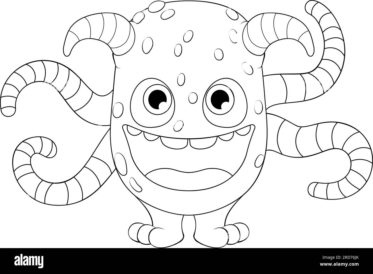 Monster Alien Cute Cartoon Funny Character Mascot Stock Vector