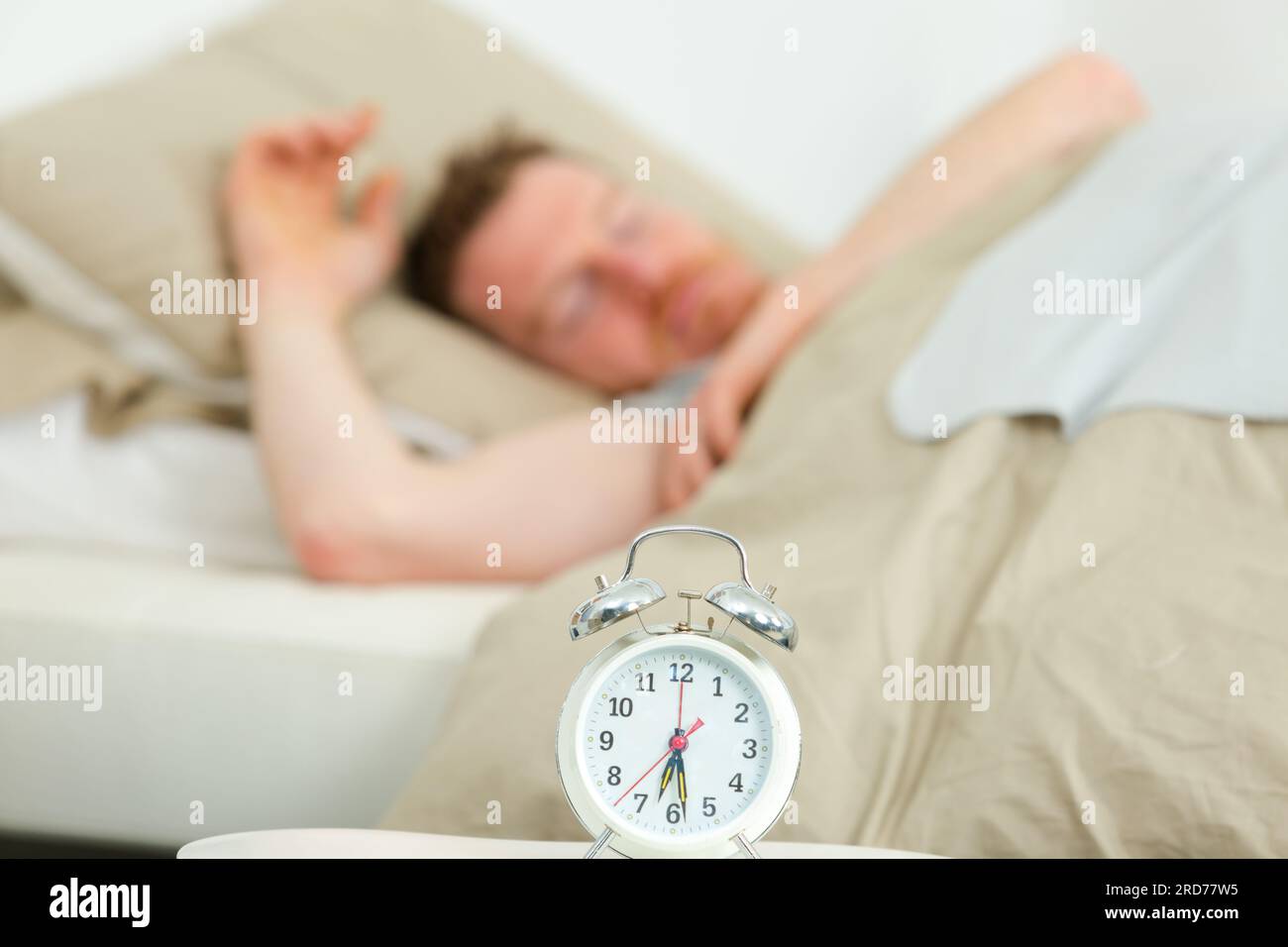 alarm clock waking up at morning Stock Photo Alamy