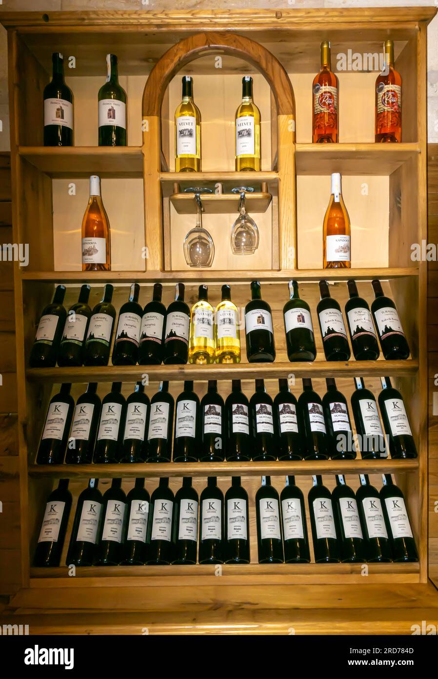 Central Anatolia Turkey wine bottles on shelf Stock Photo Alamy