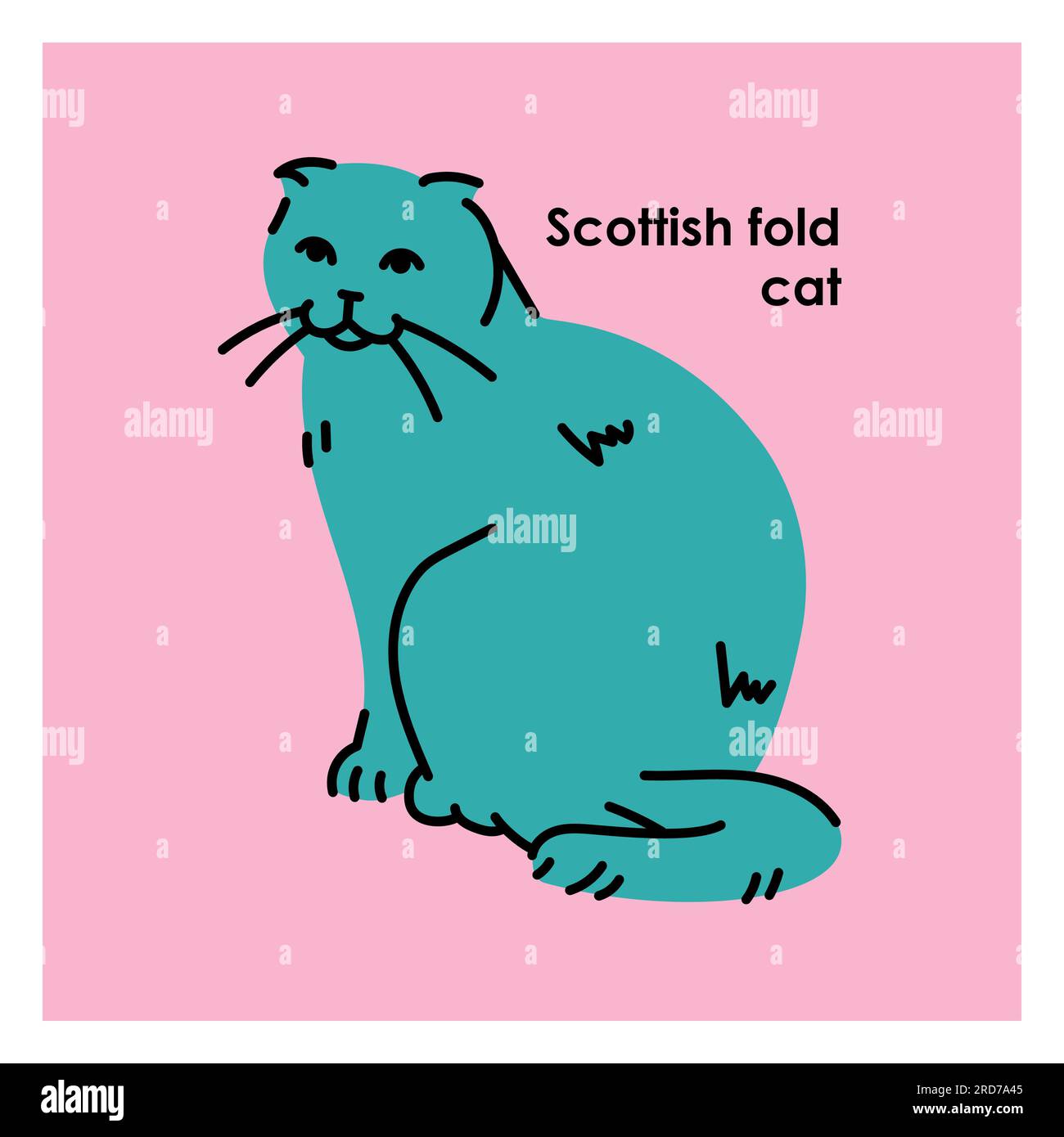 Scottish fold cat line icon. Farm animals. Pictogram for web page, mobile app, promo. Stock Vector
