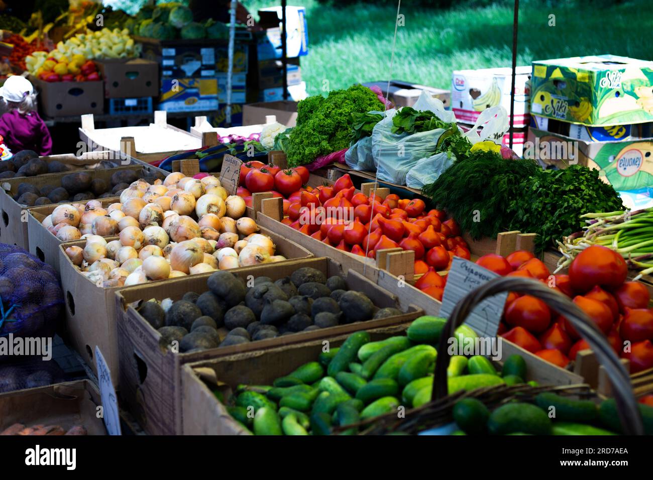 fruits and vegetables in the street market Stock Photo - Alamy