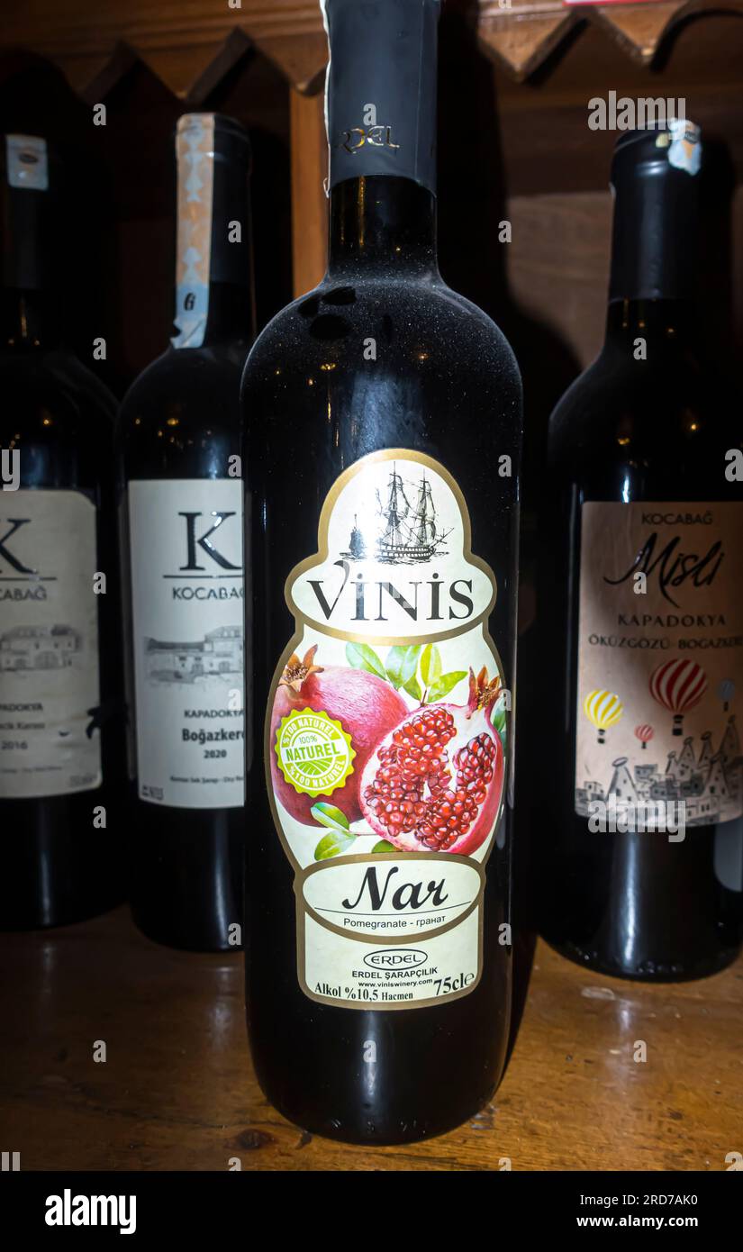Vinis Nar pomegranate fruit wine bottle from Erdel Şarapçılık winery in