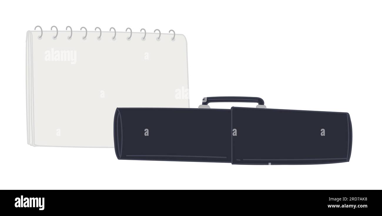 School notebook binder with pencil case vector Stock Vector