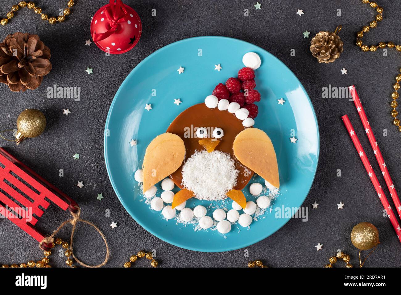 Penguin form pancake with raspberry for breakfast - fun food idea for ...