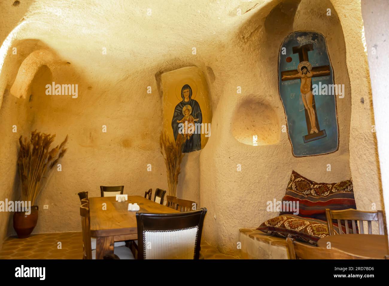 La maison de Şişik interior, Uçhisar Cave hotel inside in Uchisar Cappadocia Turkey Stock Photo