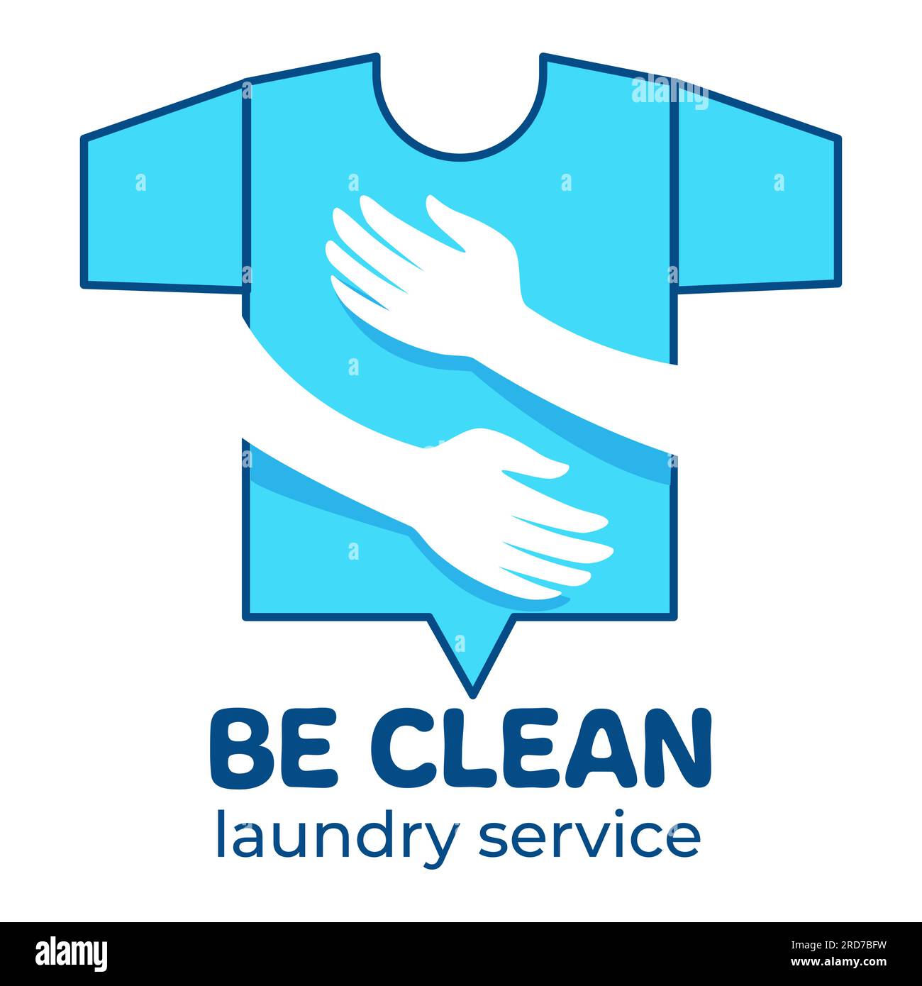 Be clean laundry service, washing clothes vector Stock Vector Image
