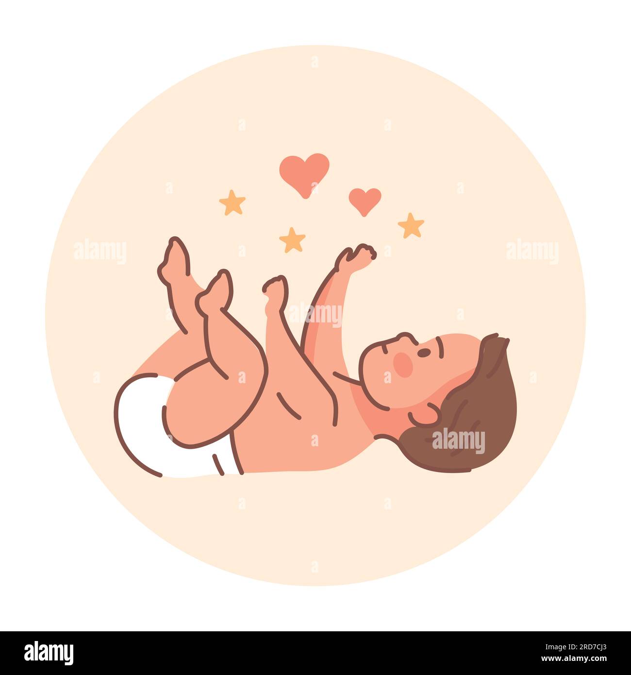 Newborn baby girl lies Stock Vector Images - Alamy