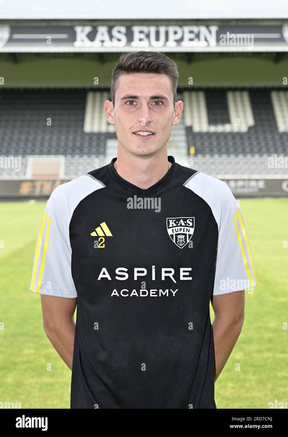 Eupen, Belgium. 19th July, 2023. Eupen's Yentl Van Genechten poses for