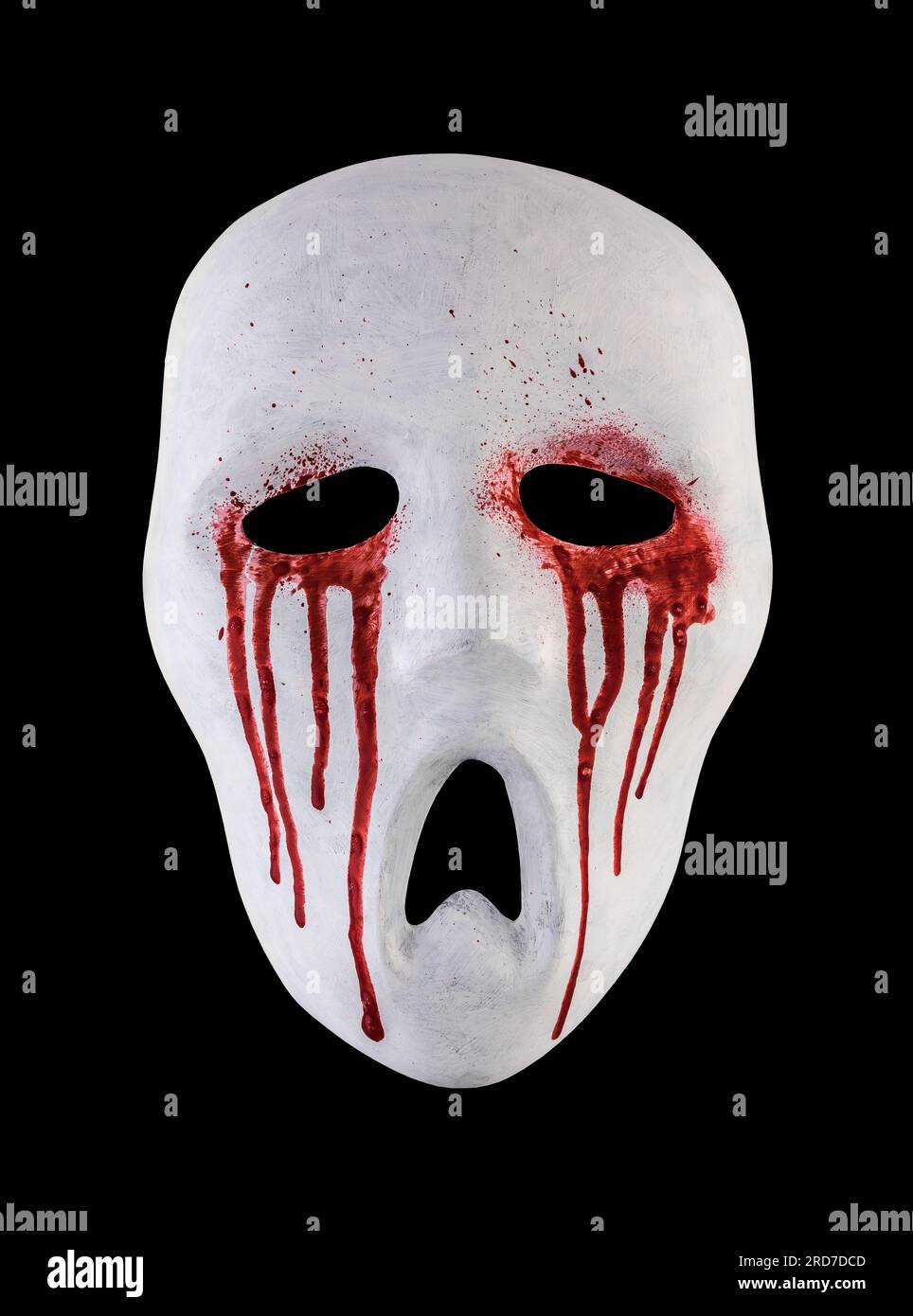 Creepy bloody mask isolated on black background with clipping path Stock Photo