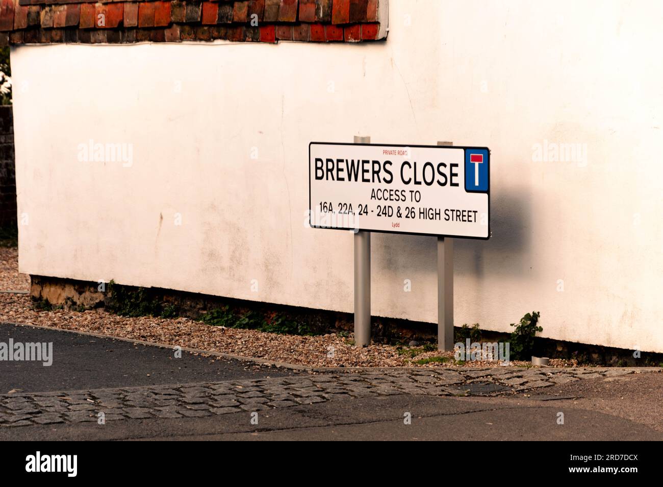 Brewers Close Sign, Lydd, Kent, England Stock Photo Alamy