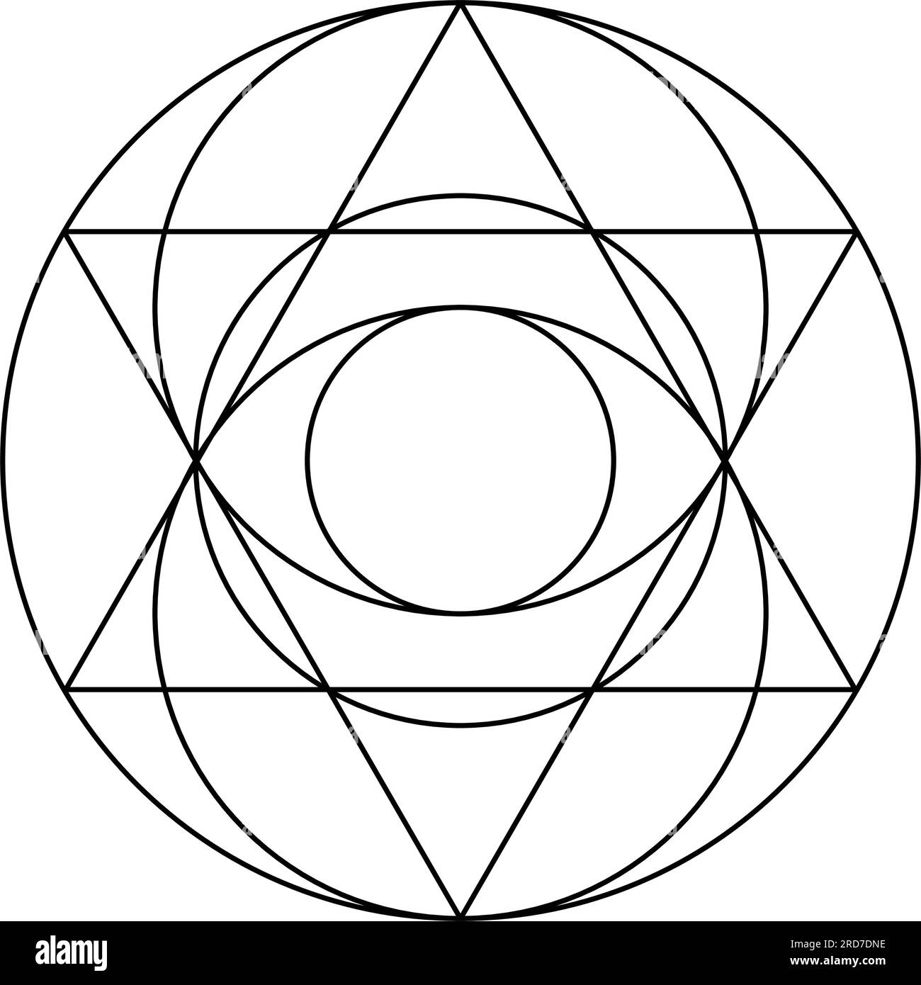 Visica piscis. Sacred Geometry Vector Design Elements. This religion, philosophy, and spirituality symbols. the world of geometric mystic mandalas. Stock Vector