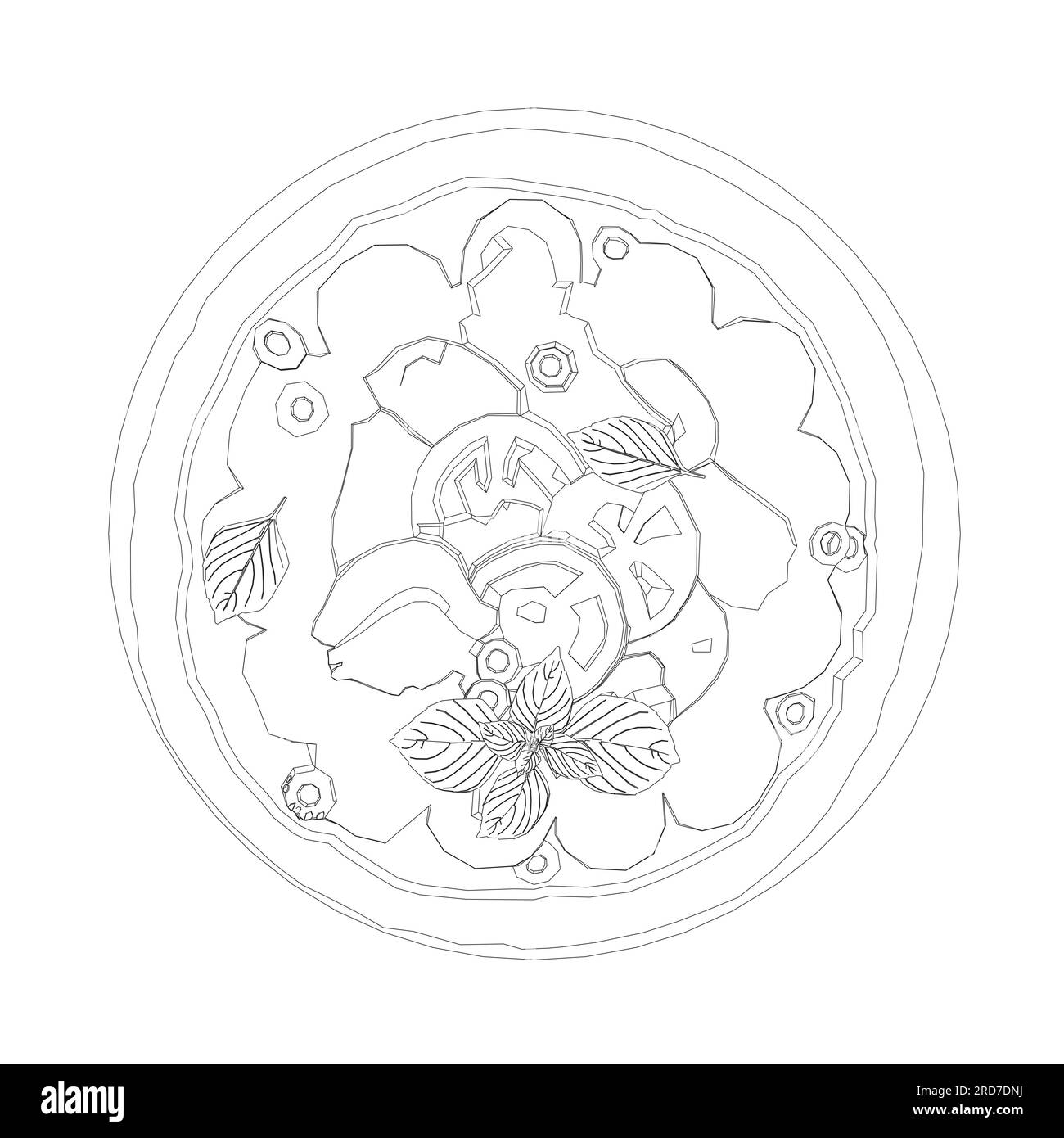 Contour of Italian pizza and ingredients. Italian food menu design