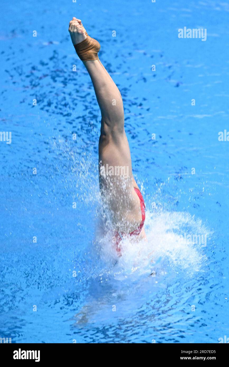 Fukuoka, Japan. 19th July, 2023. Quan Hongchan of China competes during