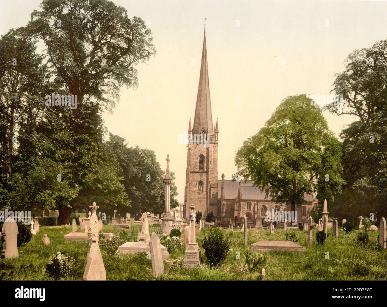 Church, Ross-on-Wye, a market town and civil parish in Herefordshire, England, 1895, Historical, digital improved reproduction of an old Photochrome print Stock Photo