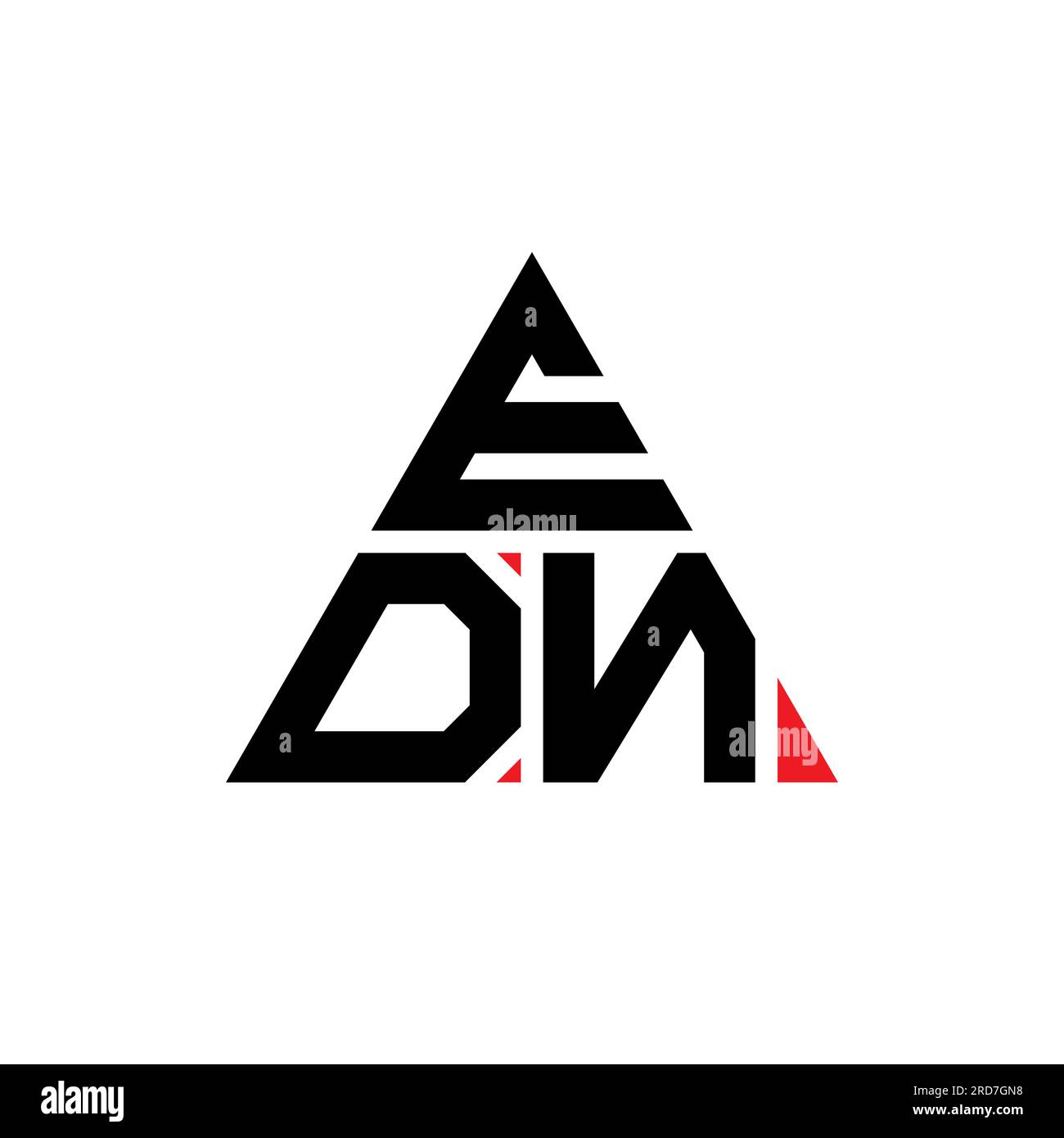 EDN triangle letter logo design with triangle shape. EDN triangle logo design monogram. EDN triangle vector logo template with red color. EDN triangul Stock Vector