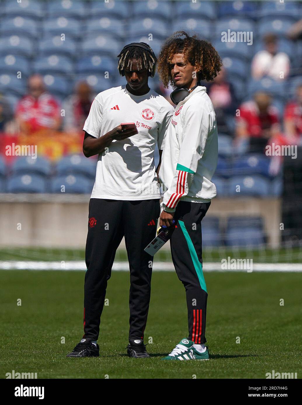 Manchester United’s Hannibal Mejbri walks the pitch prior to the pre-season friendly match at Scottish Gas Murrayfield Stadium, Edinburgh. Picture date: Wednesday July 19, 2023. Stock Photo