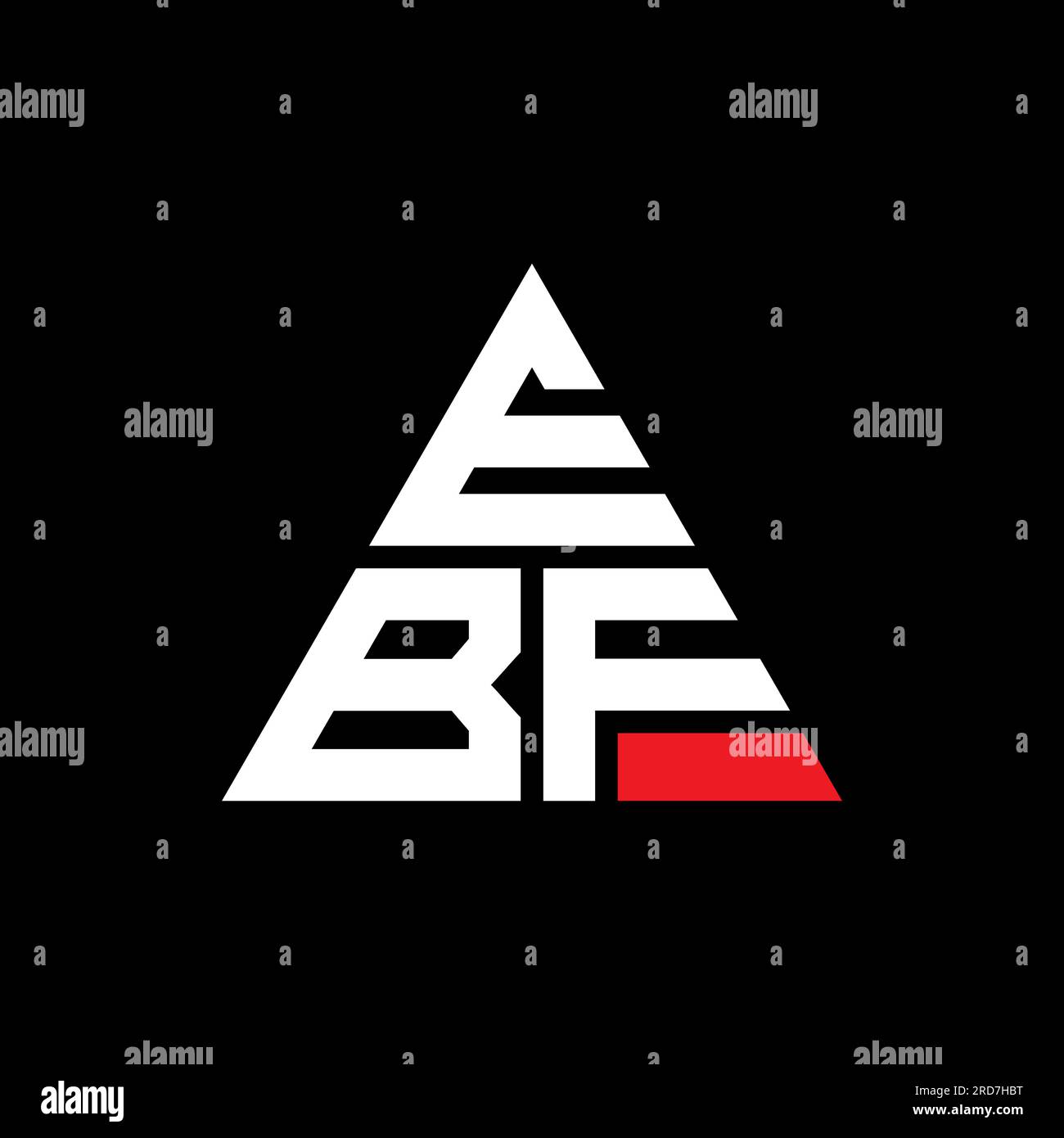 EBF triangle letter logo design with triangle shape. EBF triangle logo