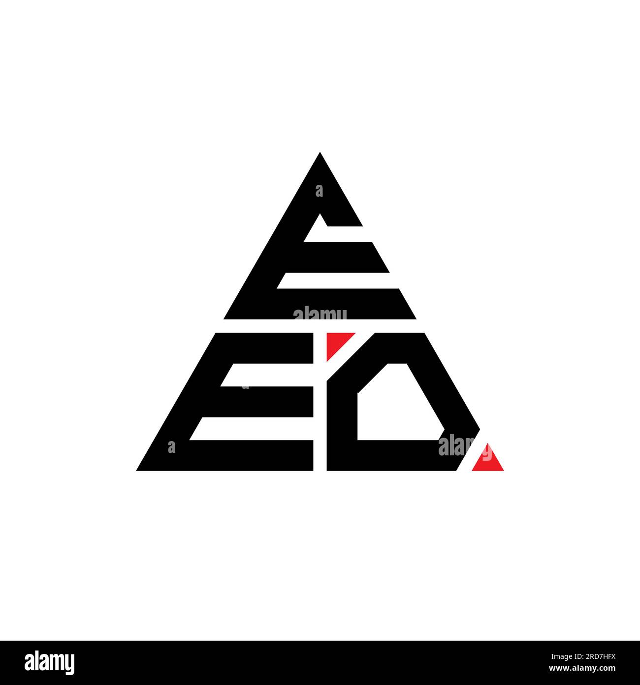 EEO triangle letter logo design with triangle shape. EEO triangle logo design monogram. EEO triangle vector logo template with red color. EEO triangul Stock Vector