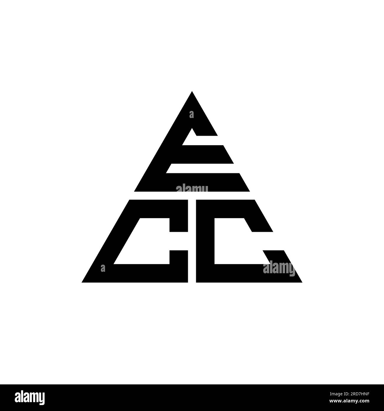 ECC triangle letter logo design with triangle shape. ECC triangle logo design monogram. ECC triangle vector logo template with red color. ECC triangul Stock Vector