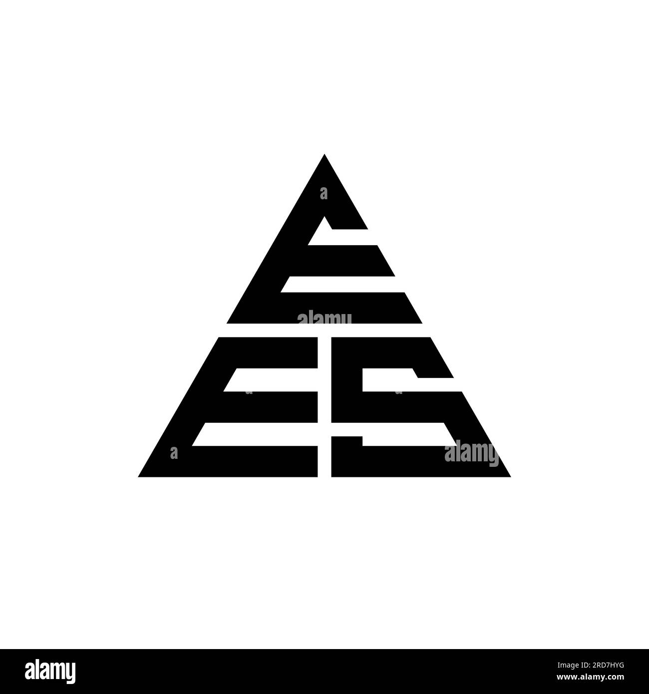 EES triangle letter logo design with triangle shape. EES triangle logo