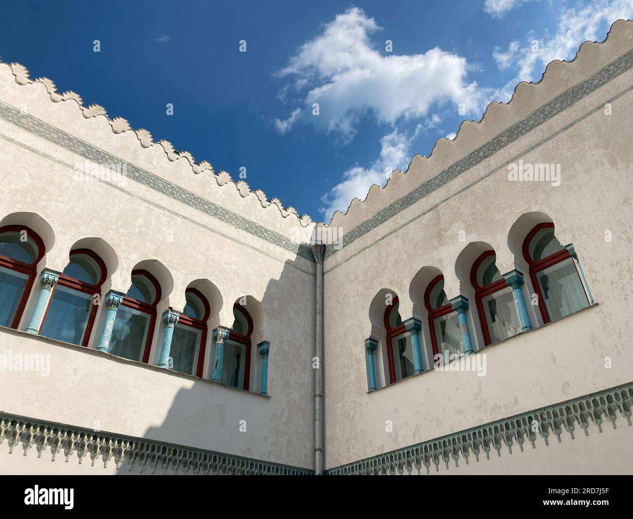 Alupka, Russia - July 17, 2023: Dulber palace in moorish style in Koreiz Stock Photo