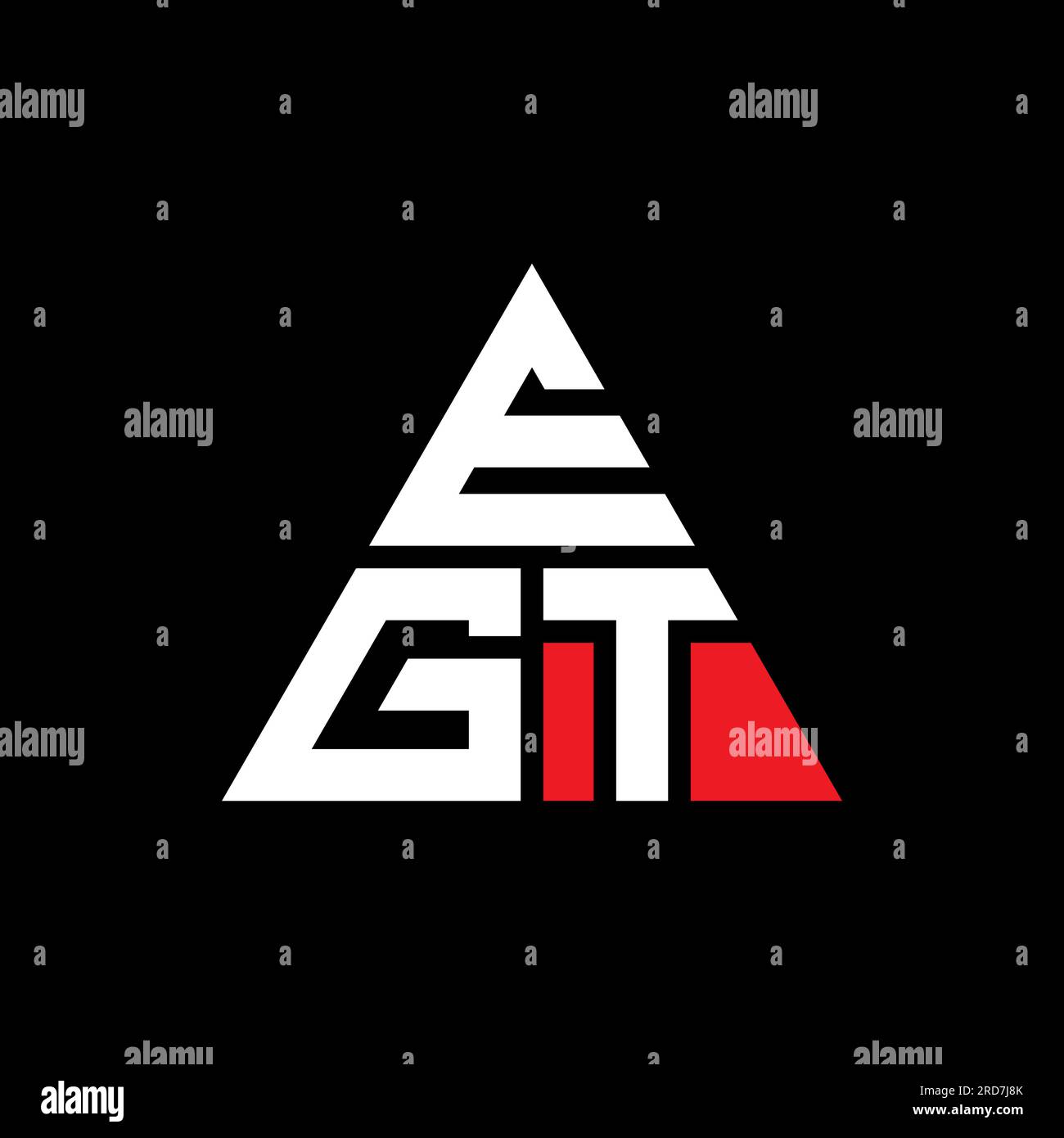EGT triangle letter logo design with triangle shape. EGT triangle logo