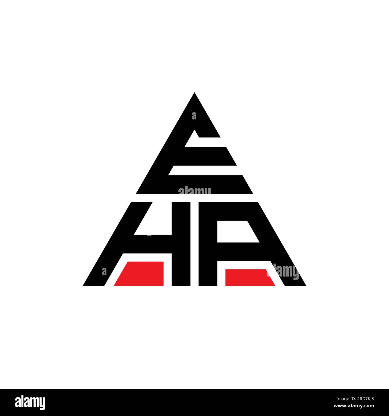 EHA triangle letter logo design with triangle shape. EHA triangle logo