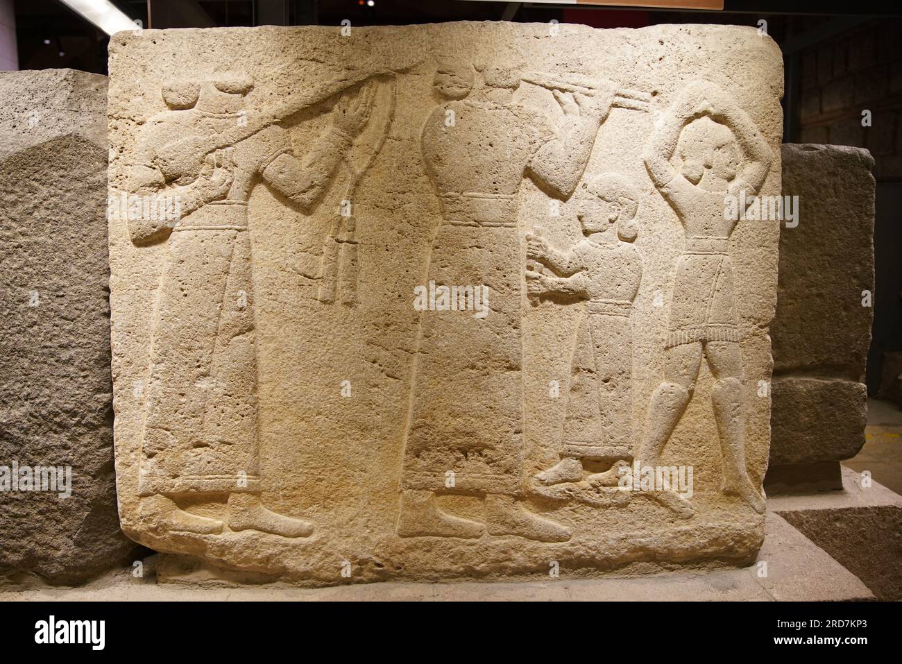 Old Carving in Museum of Anatolian Civilizations in Ankara, Turkiye Stock Photo